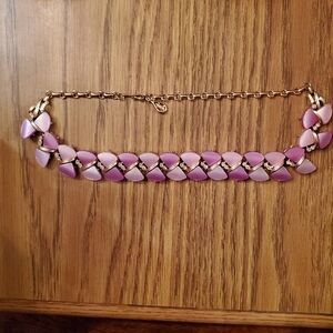 Vtg CORO Pegasus Purple Rhinestone Elegant Statement Fashion Necklace